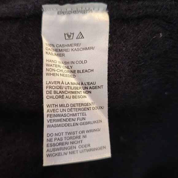 Saks Fifth‎ Avenue Cashmere V Neck Sweater XL Navy Blue Soft Warm - Picture 6 of 6